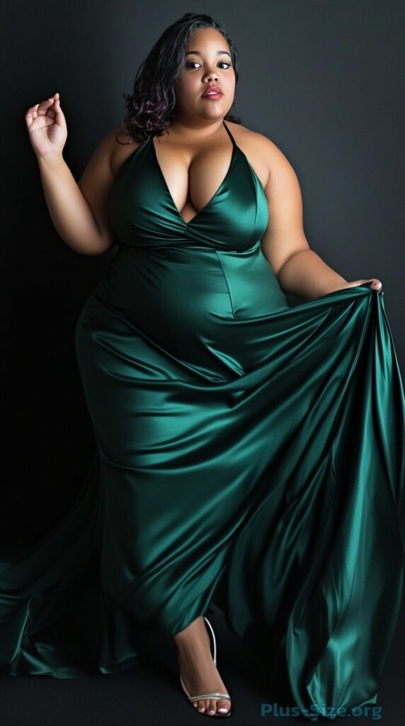 emerald green plus size dress