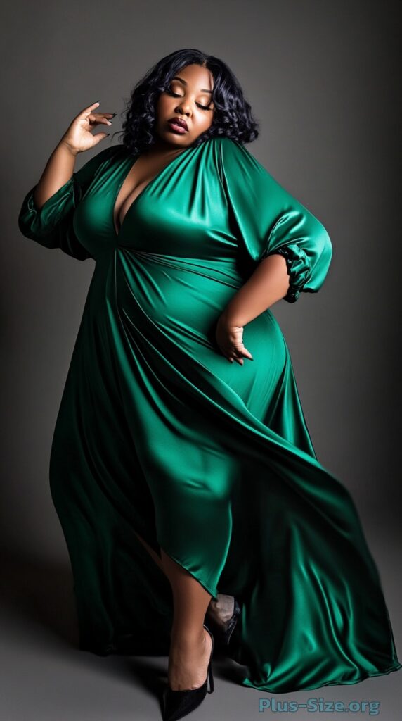 emerald green plus size dress