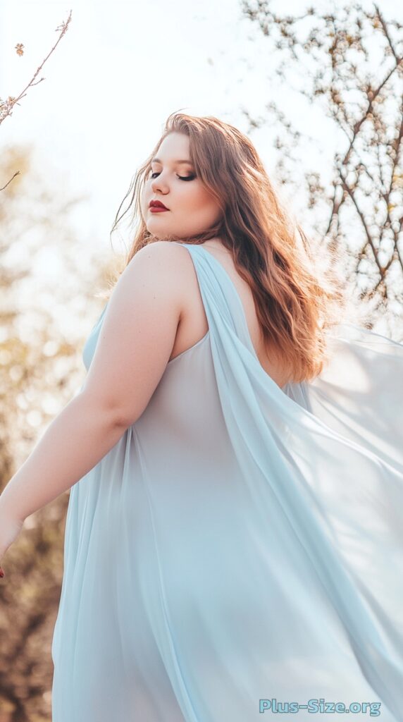 light blue plus-size dress