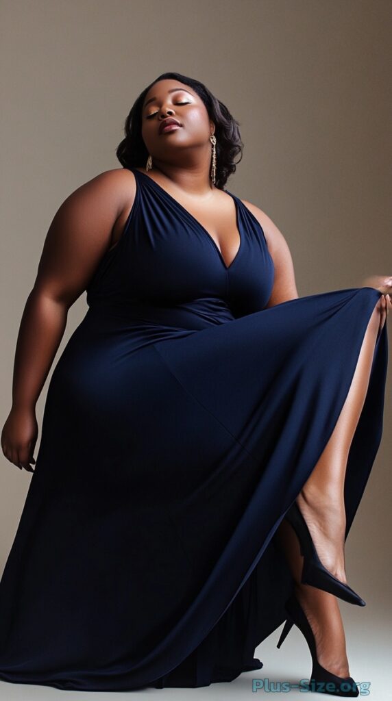 navy blue plus size dress