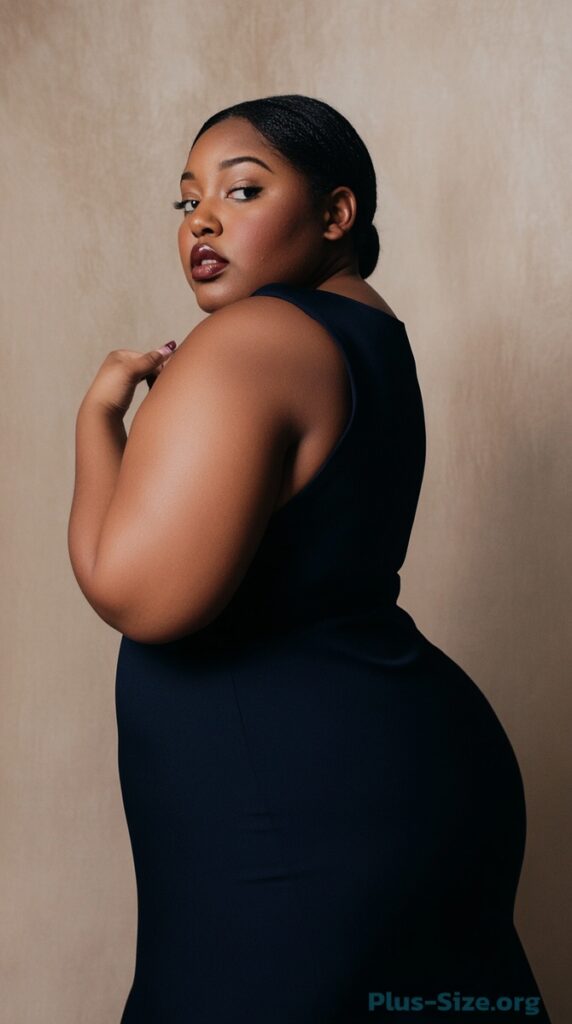 navy blue plus size dress