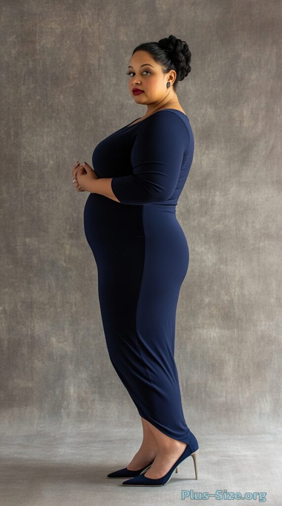 navy blue plus size dress