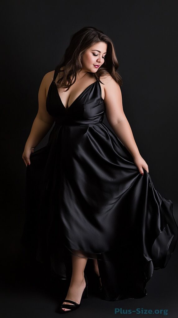 plus-size black cocktail dress