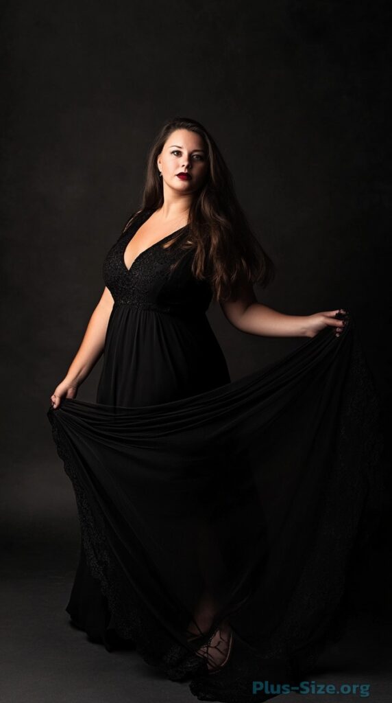 plus size black formal dress