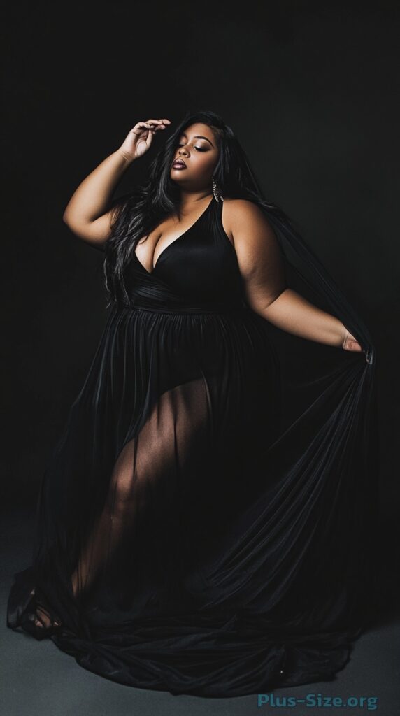 plus size black formal dress