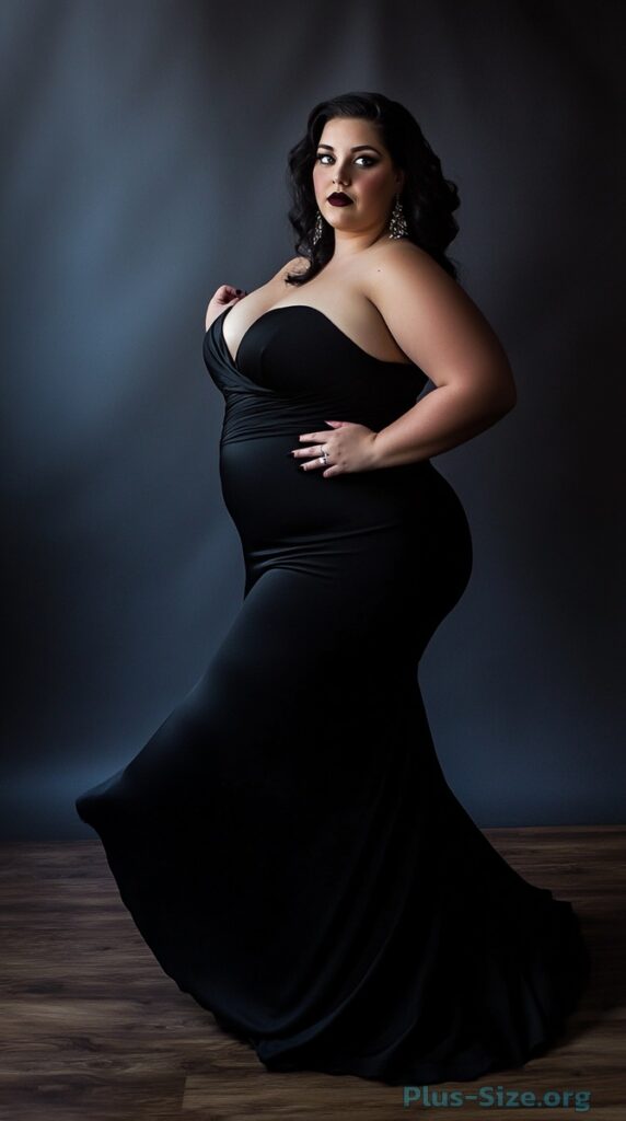 plus size black formal dress