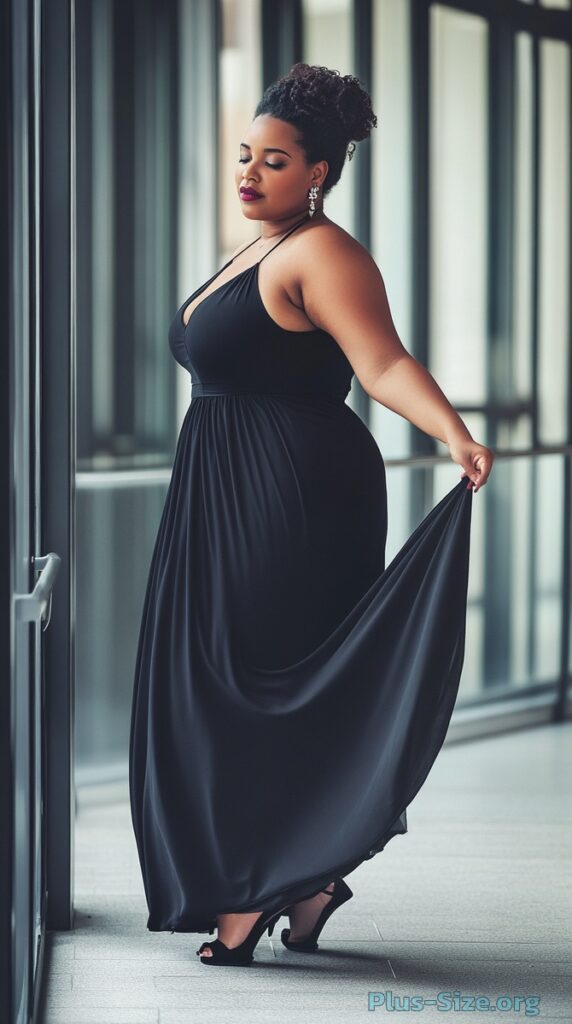 plus size black formal dress