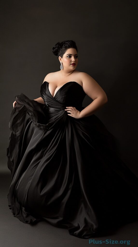 plus size black formal gown