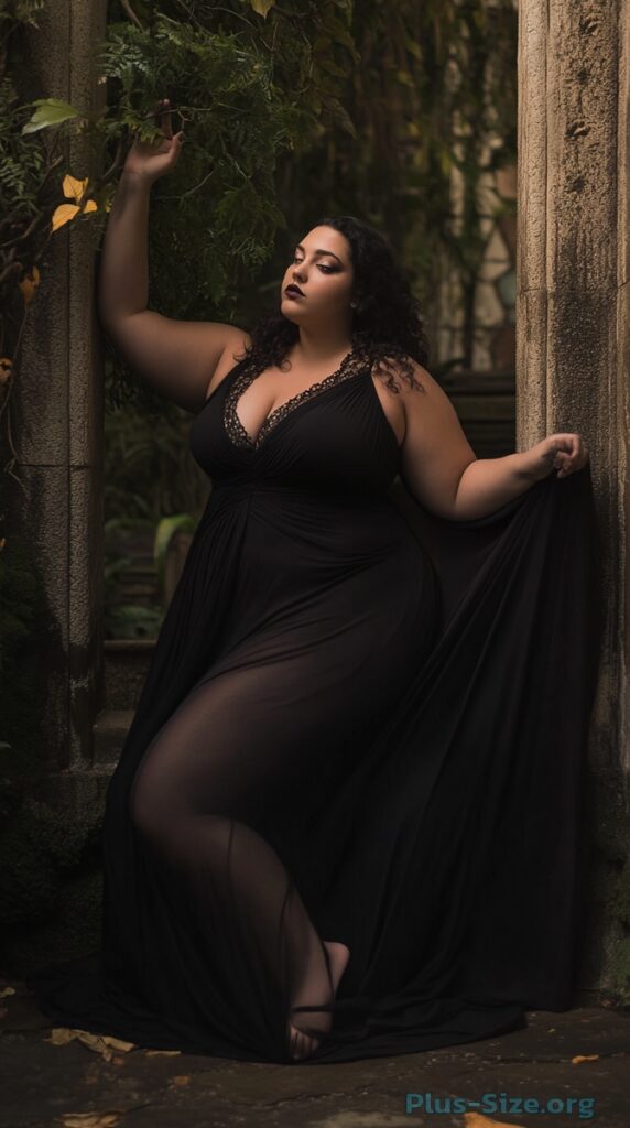 plus-size black maxi dress