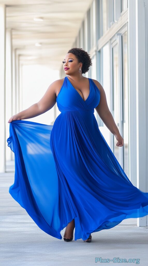 plus-size blue dress