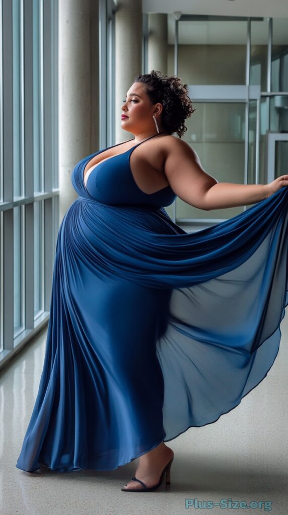 plus-size blue dress