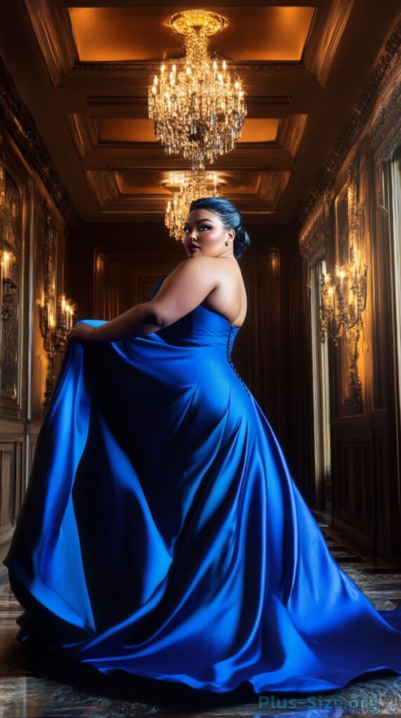 plus-size blue formal dress