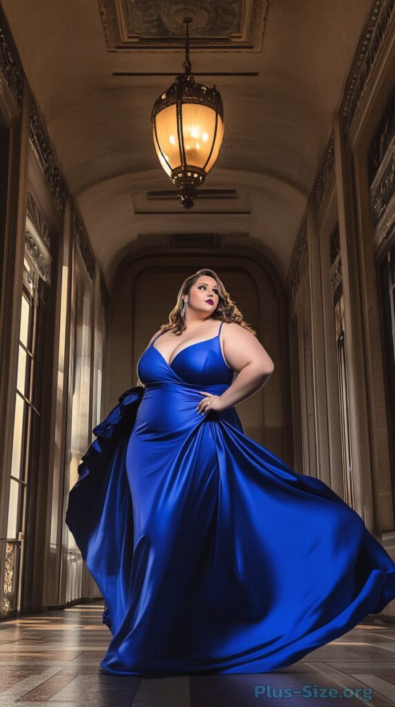 plus-size blue formal dress