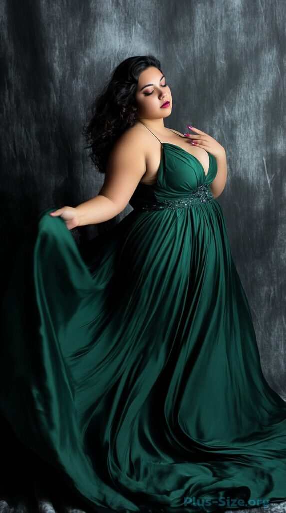 plus-size green dress