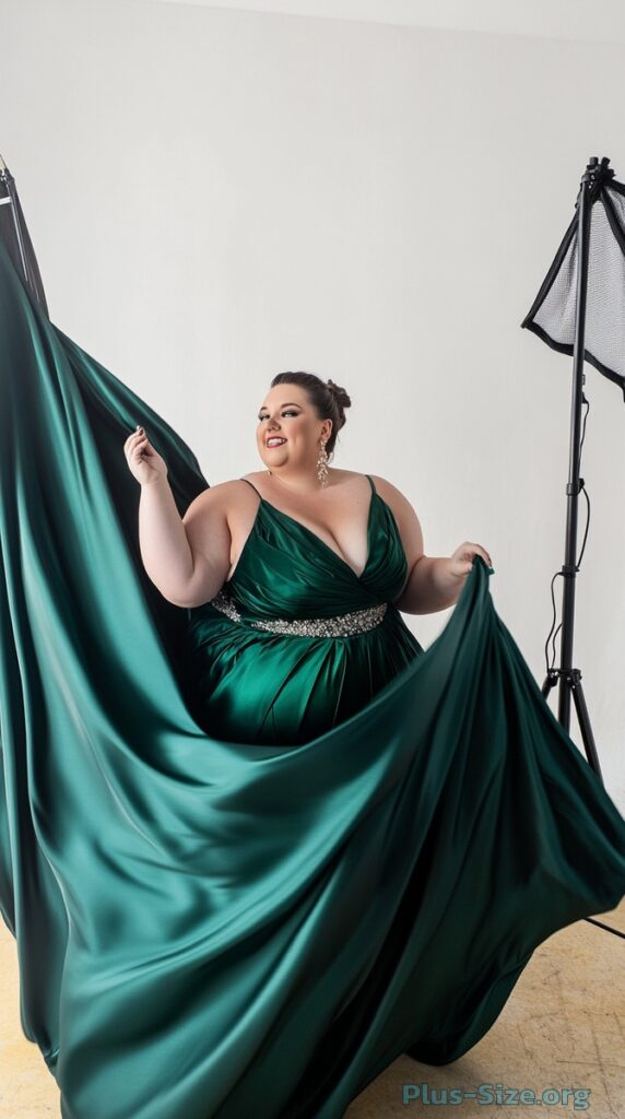 plus-size green formal dress