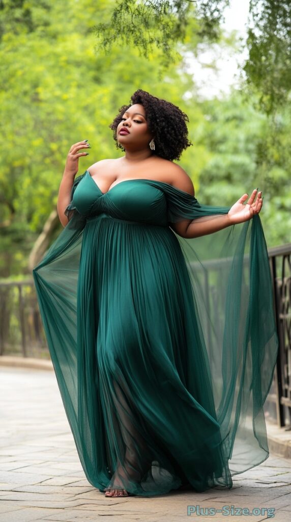 plus-size green formal dress