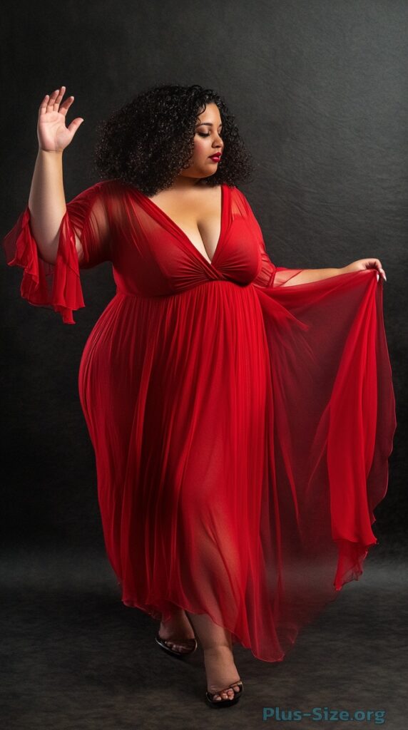 plus size red dress