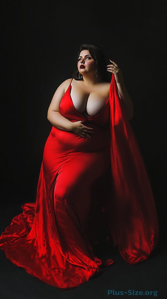 plus size red dress