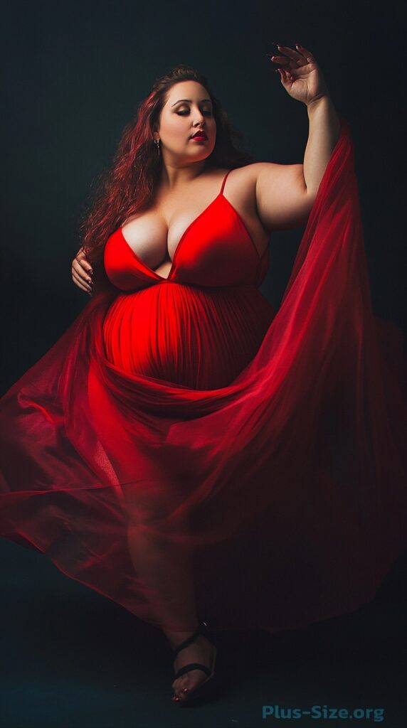 plus size red dress