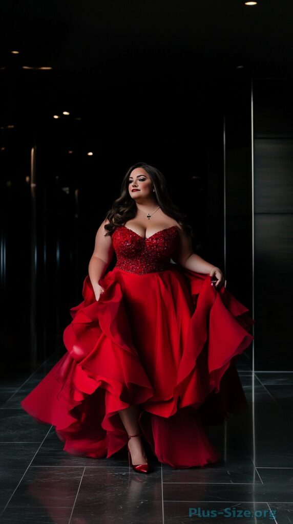 plus size sexy red dress