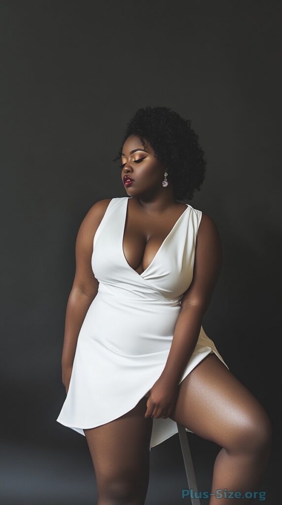 plus-size white cocktail dress