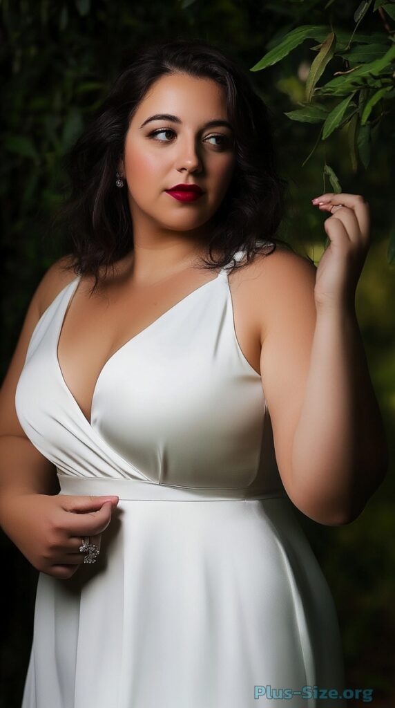 plus-size white cocktail dress