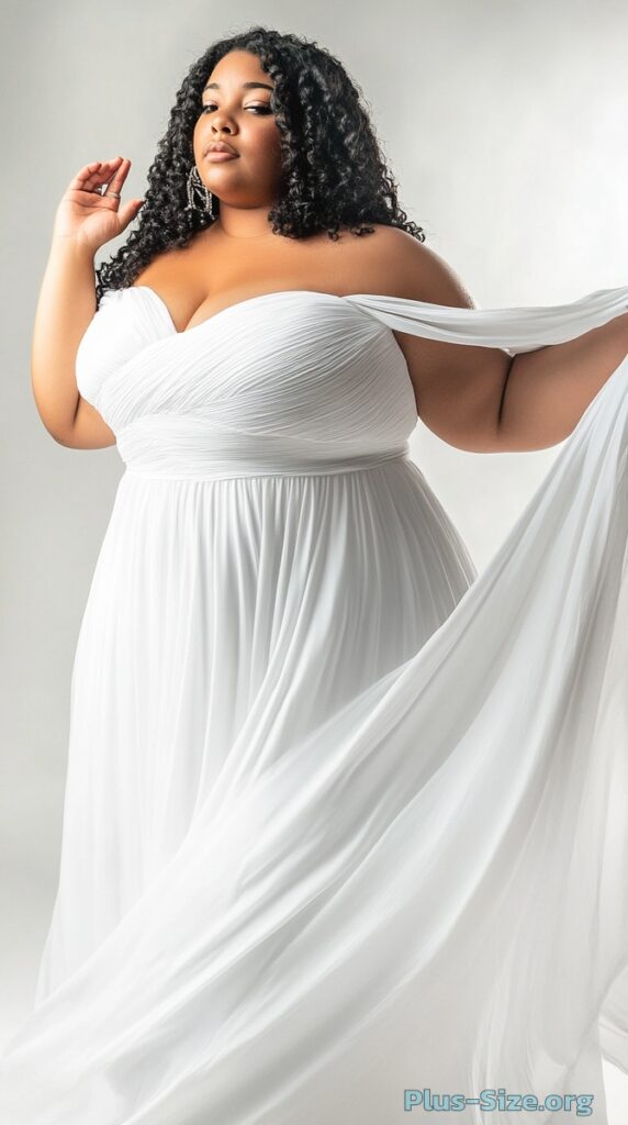 plus size white maxi dress