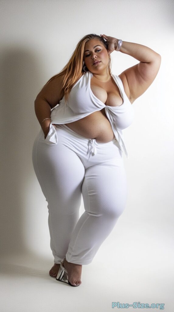 plus-size white outfit