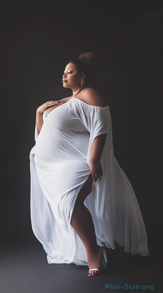 plus size white party dress