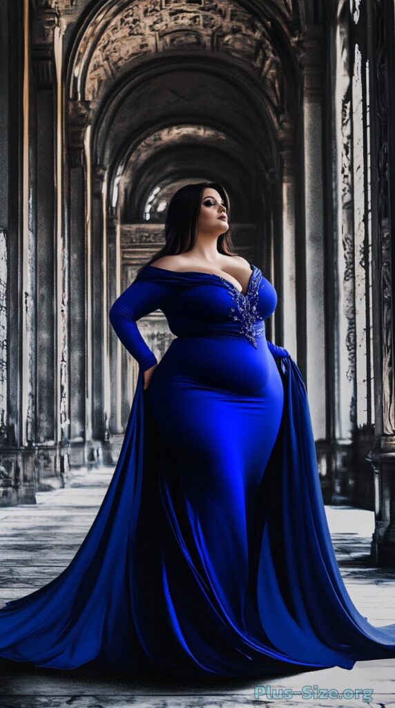 royal blue plus size dress