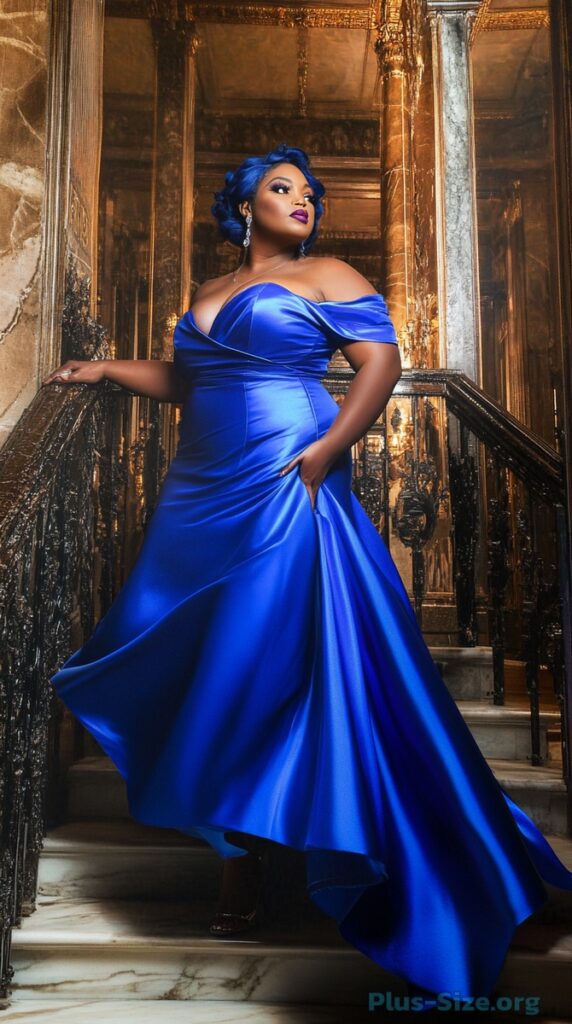 royal blue plus size dress