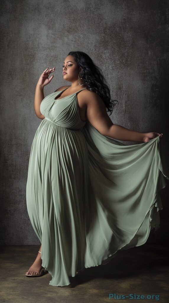 sage green plus-size dress