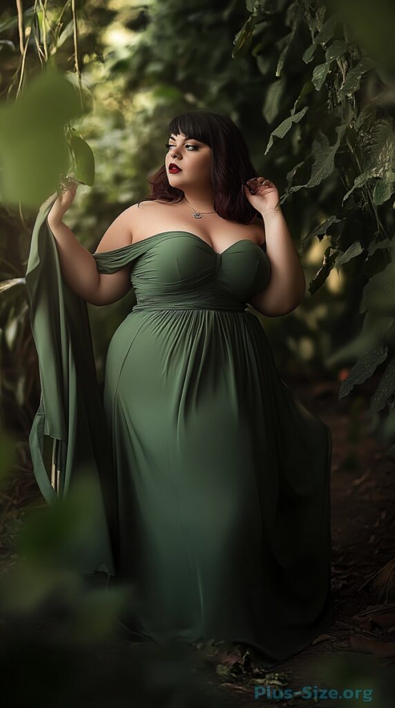 sage green plus-size dress