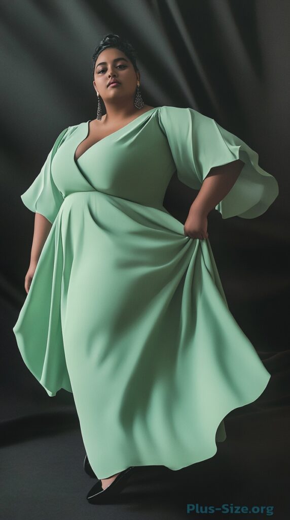 sage green plus-size dress